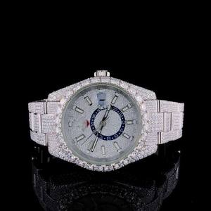 Montres pour hommes en moissanite VVS Hip Hop Iced Out Diamond Fashion Jewelry, montres mécaniques entièrement serties de moissanite - Product Image 1
