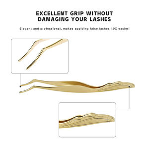 Aplicador de pestañas postizas, pinzas de belleza, Etiqueta Privada, Color dorado - Product Image 6