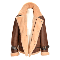 Vestes en peau de mouton de qualité supérieure pour hommes 2026, couleur marron chaud, avec fourrure de mouton à l'intérieur, design personnalisé, vestes chauffantes tendance pour l'hiver
