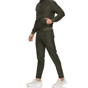 Tenue moderne pour les séances de fitness décontractées ou pour la gym, survêtement deux pièces pour hommes, coupe ajustée et solide - Product Image 5