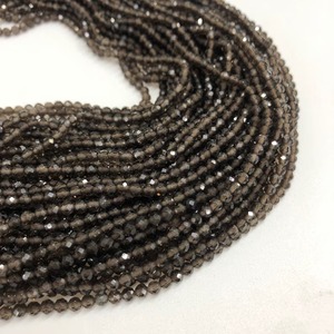 Perles de pierre de lune grise naturelle et de cristal micro-facettées 3mm/4mm, certifiées par un tiers du Rajasthan - Product Image 4
