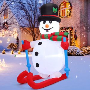 Hot bán 5.6 ft Inflatable LED giáng sinh <span class=keywords><strong>Snowman</strong></span> ván trượt với thổi Tuyết hiệu ứng nhà Máy Giá giáng sinh trang trí - Product Image 2