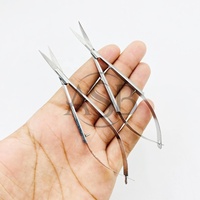 Ciseaux de manucure droits avec logo personnalisé / Ciseaux à cuticules russes en acier inoxydable à ressort / Ciseaux à ongles extra-affûtés pour nail art