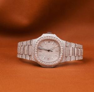 Luxury Men's Iced Diamond <b>Watch</b> Full Pave Hip Hop Bling Rose Gold Stainless Steel Auto Movement Rapper Style Fashion <b>Smart</b> <b>Watch</b> - Product Image 1