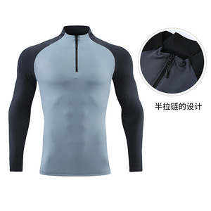 Camisetas de gimnasio de alta calidad para hombre, camiseta de manga larga de Spandex para correr, camiseta personalizada en blanco para Fitness, ropa de secado rápido para hombre - Product Image 3
