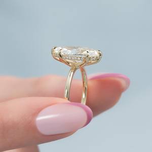 12x6mm Marquise Cut Diamond Engagement <b>Ring</b> | <b>Solitaire</b> Sterling <b>Silver</b> 18K Gold Plated Minimalist <b>Ring</b> | Elegant Bridal Wedding - Product Image 2
