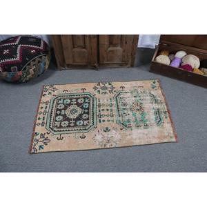 Vintage Turkish Rug 2.4x3.9 ft (74x120 cm), <b>Brown</b> <b>Wool</b> Rug - Product Image 3