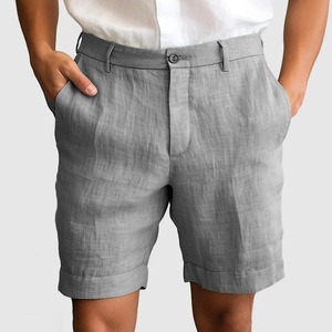 Shorts en coton-lin de qualité supérieure à séchage rapide, nouvelle sortie, couleur verte, pour hommes, design personnalisé, shorts de bain pour hommes, shorts de loisirs - Product Image 3