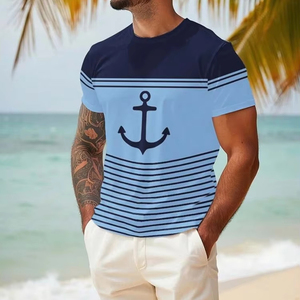 เสื้อผ้าผู้ชายเสื้อยืดพิมพ์ลายทรงกลม3D เสื้อยืดแขนสั้นคอกลมสำหรับใส่กลางแจ้งสไตล์สปอร์ตสตรีทแห้งเร็ว - Product Image 1