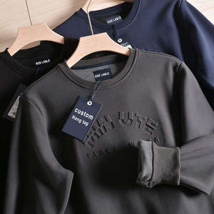 2024 Sudadera personalizada para hombre con logotipo en relieve 3D Sudadera con capucha de cuello redondo con manga larga teñida Lisa para invierno - Product Image 6