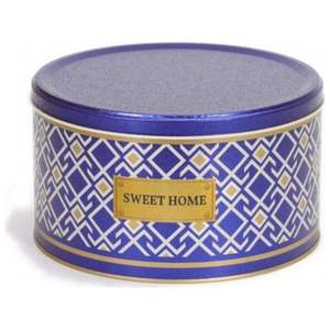 4.1L Tapa deslizante Diseño de patrón sin costuras Líneas geométricas Fondo azul Ø 215x120mm Recipiente redondo Latas de metal Fondo azul - Product Image 1