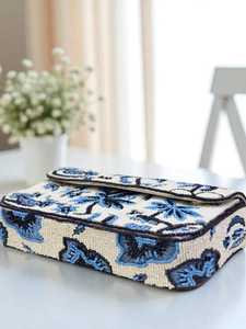 MS Handicraft Multicolor Glass Beaded <b>Bag</b> with Handle Handheld Casual Handbag Indian Handmade Customized Beads <b>Baguette</b> <b>Bag</b> - Product Image 2