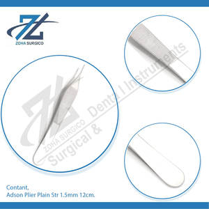 Pince Adson simple Str. Pince chirurgicale incurvée de 1,5 mm 12 cm en acier, pince manuelle pour tissus dentaires, pince à suture, fabricant - Product Image 4