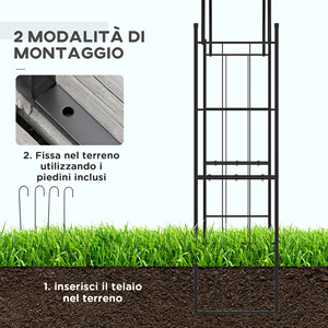 Outsunny Arche de jardin pour plantes grimpantes et décorations, métal noir, 157x40x223cm - Product Image 5