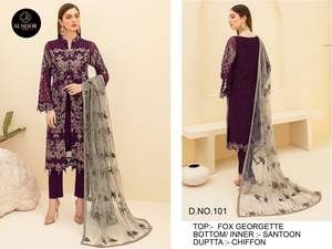 Tendance Vêtements Collection Nouvelle Arrivée Faux Georgette Broderie Travail Salwar Kameez Avec Dupatta À Bon Marché - Product Image 5