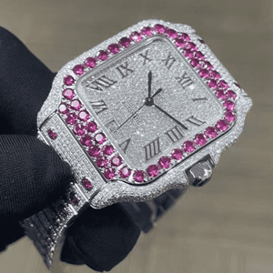 Reloj Iced Out Moissanite Bust Down - Regalo Geométrico Brillante - Product Image 4