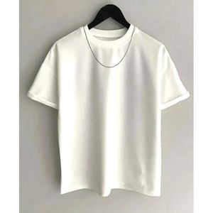 2026 Men's 100% Cotton Oversized T-Shirt Breathable Solid Color Short Sleeve Crew Neck Baggy Casual Streetwear Tee Custom Logo - Product Image 6