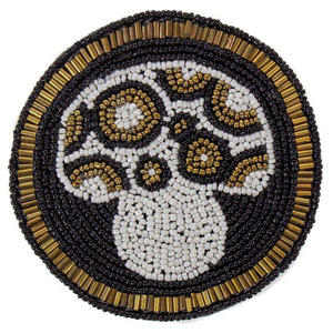 Posavasos con cuentas y mantel de diseño redondo logotipo elegante posavasos con cuentas hechos a mano para juegos de regalo de boda posavasos para el hogar y el hotel - Product Image 1