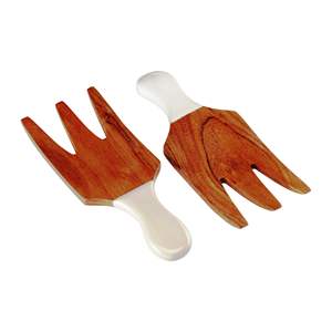 Serveurs à salade en résine artisanale, écologiques, compatibles lave-vaisselle, outils à salade au design moderne, 11 pouces, pour la cuisine à domicile, fabriqués en Inde - Product Image 2