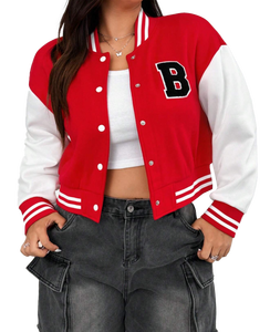 Blouson Bomber Vintage Rouge en Toile Premium pour Homme avec Patch Chicago Camouflage Printemps Imperméable Fermeture Éclair - Product Image 4