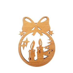 Adorno de campana navideña de madera cortada con láser con recortes de estrellas, madera contrachapada DIY, decoración colgante artesanal, venta al por mayor, decoración festiva para el hogar - Product Image 6