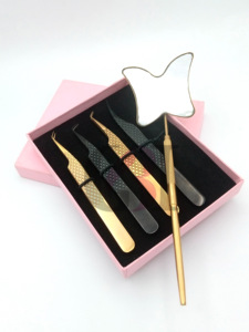 Haute Qualité Meilleur Noir Et Or Plasma Papillon Style Extension De Cils Pince À Épiler Différents Styles Miroir Beauté Instrument - Product Image 5