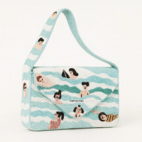 Tas Selempang Persegi Berbahan Awet dengan Lapisan Satin, Bordir Mutiara, Penutup Magnetik - Tas Tangan Fashion Ringan & Portabel