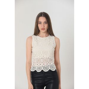 Camisetas sin mangas de encaje con cuello redondo para mujer al por mayor - Product Image 3