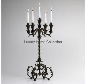Candelabros decorativos festivos y de fiesta Color dorado chapado brillante 10 brazos Juego de 2 vajilla de Metal decoración candelabro soporte - Product Image 6