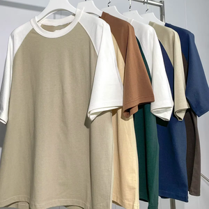 T-shirt Streetwear vintage 100% coton à manches longues et à manches raglan de qualité supérieure pour hommes coupe ample - Product Image 1