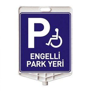 Panneau de signalisation routière rectangulaire réfléchissant double face pour parking handicapés, en plastique, pour la sécurité routière - Product Image 1