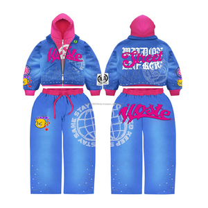 Conjunto de Chándal Unisex Personalizado de Neopreno, Sudadera Lisa Holgada con Capucha y Pantalones de Chándal - Product Image 3