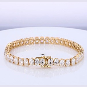 925 Moissanite Sterling Silver Oval Shape <b>Bracelet</b> Diamonds Tennis <b>Bracelet</b> for Diamond Moissanite <b>Bracelet</b> - Product Image 1