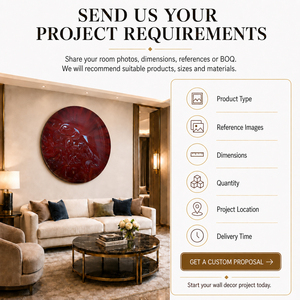Luxury Burgundy Floral Epoxy Resin Wall Art Round High Gloss 3D Textured Wall Sculpture <b>for</b> Bedroom Hotel Home Artwork - Product Image 6