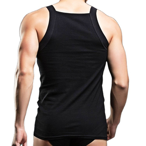 เสื้อกล้ามผู้ชายผ้าคอตตอนผสมผ้าคอตตอนพิมพ์ลายแขนกุดทำจากโพลีเอสเตอร์สำหรับฟิตเนส - Product Image 2