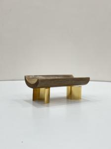 ชามเสิร์ฟพร้อมฐานไม้ชุบทองสไตล์โมเดิร์น - Product Image 3