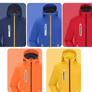 Veste coupe-vent de sport pour homme, design personnalisé avec logo, streetwear, veste de pluie en nylon, softshell imperméable, tissée, pour activités de plein air, course à pied - Product Image 3