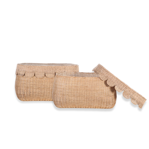 Adorable Animal Thème Pépinière Panier De Rangement Conception De Pétoncles Panier En Osier pour Enfants Jouets En Gros - Product Image 1