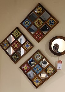 กระจกกรอบติดผนังทำจากไม้ & วัสดุเคลือบสำหรับบ้านสำนักงานห้องโถงโชว์รูมธุรกิจร้านอาหาร - Product Image 2