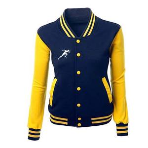 Venta al por mayor OEM logotipo personalizado bordado ropa de mujer chaqueta universitaria manga de cuero bombardero béisbol Letterman chaquetas transpirables - Product Image 1
