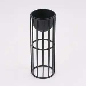 Jardinière décorative en métal pour pépinière pour la maison et le jardin, jardinière ronde en métal de finition dorée avec support pour une utilisation extérieure et intérieure - Product Image 5