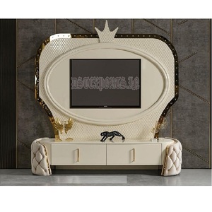 Mueble de TV Moderno de Cuero con Botones para el Hogar, Estilo Americano, Mueble de TV para Sala de Estar, Estilo Lujoso, Mueble de TV de Cuero con Botones, Decoración para Eventos en EE. UU. - Product Image 1
