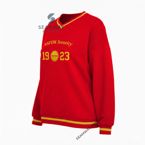 Sweat-shirt décontracté en coton pour femme NSPDK Sorority, pull à col rond, style universitaire, surdimensionné, brodé, coupe moderne - Product Image 3