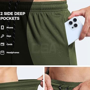 Pantalones cortos de malla duraderos, costuras resistentes, material transpirable, diseñados para entrenamiento deportivo y uso a largo plazo. - Product Image 6