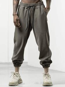 Wholesale Cheap Price Heavyweight Men's Sweatpants Washed Style Loose Fit <b>Elastic</b> <b>Waist</b> Men's Pants and <b>Trousers</b> - Product Image 5