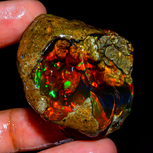 Pierre précieuse brute d'opale éthiopienne, pierre précieuse en vrac, opale de feu multiple, pierre précieuse d'opale naturelle, opale éthiopienne brute, 124 ct. R-209 - Product Image 4