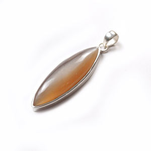 Colgante de plata de ley 925 con cabujón de piedra lunar marquesa de chocolate, hecho a mano, al por mayor - Product Image 3