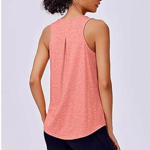 Camiseta sin mangas de secado rápido para mujer, chaleco deportivo informal de corte holgado para entrenamiento, ropa deportiva con logotipo frontal - Product Image 3