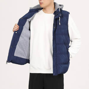 Chaleco acolchado de invierno para hombre, chaqueta sin mangas con capucha acolchada y desmontable, para clima frío - Product Image 6