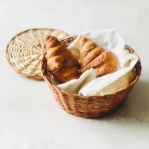 Panier de rangement pour pain et nourriture en rotin et jute Panier de rangement pour ustensiles de cuisine de grande taille de qualité exclusive - Product Image 6